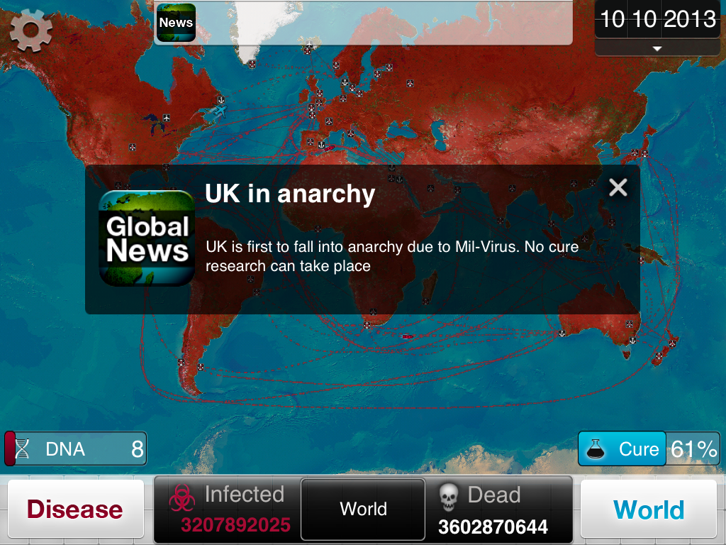 Global failed. Plague Inc Anarchy.